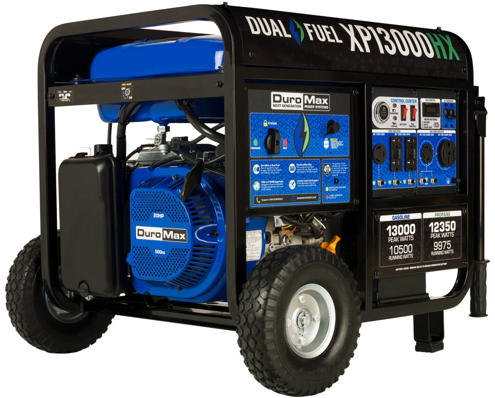 DuroMax XP13000HX 13,000W Dual Fuel Portable Generator with CO Alert