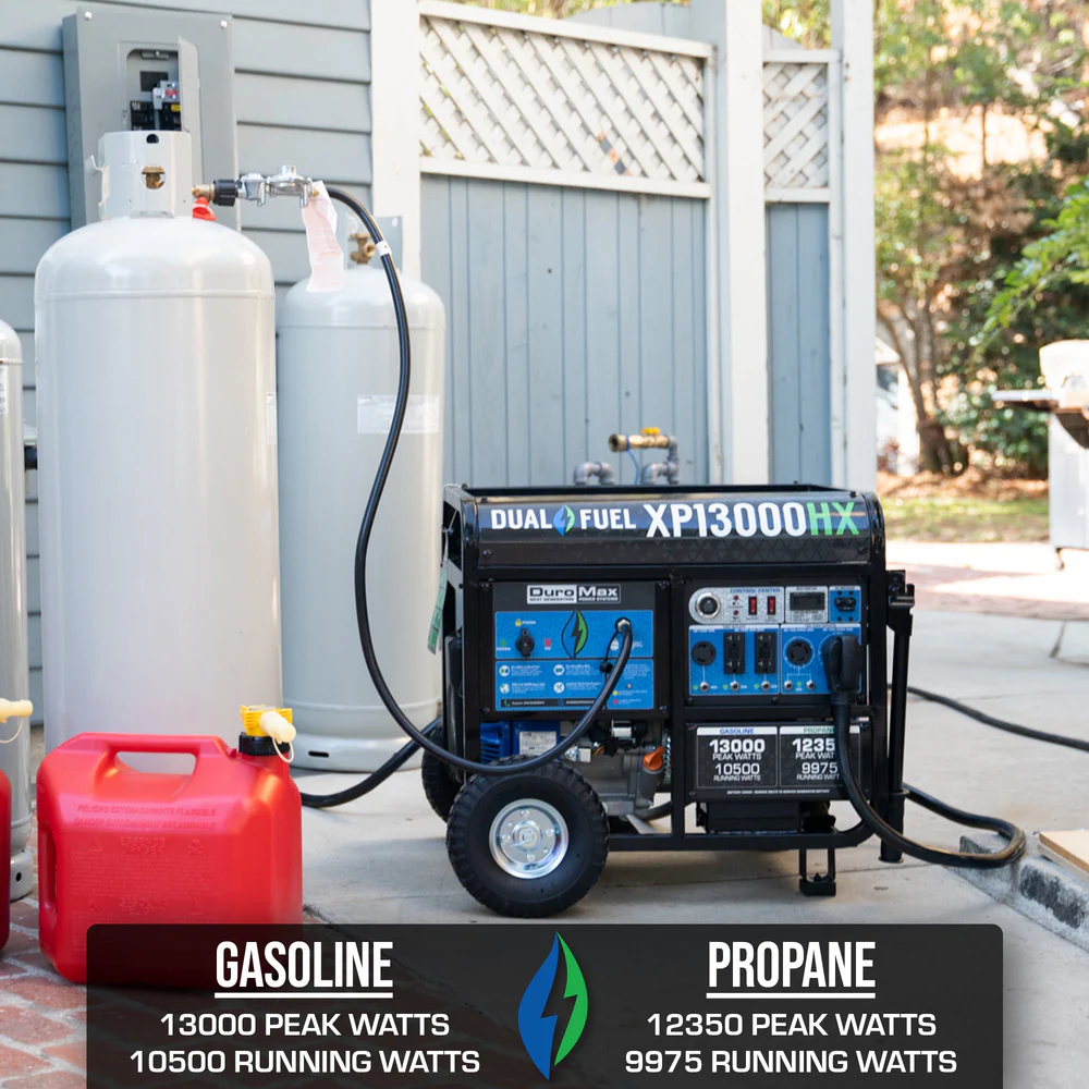 DuroMax XP13000HX 13,000W Dual Fuel Portable Generator with CO Alert